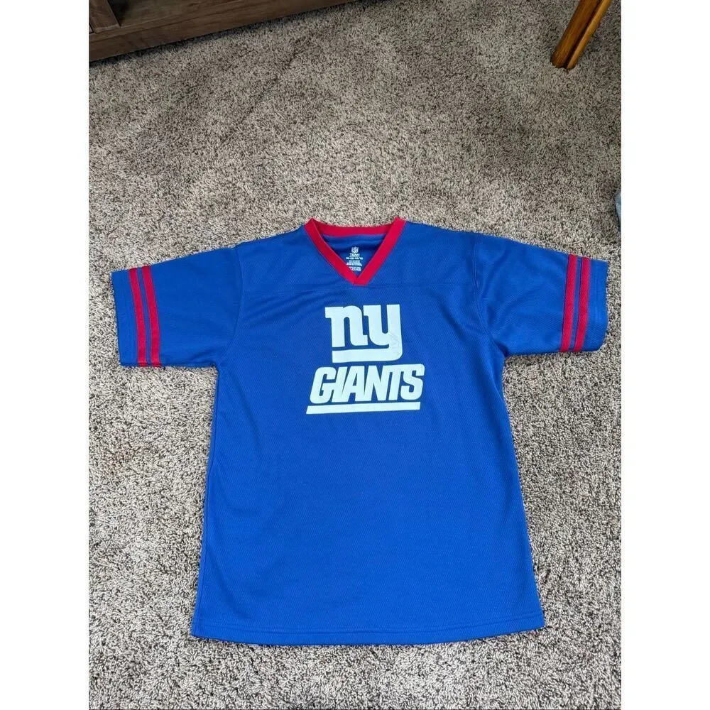 NFL Team Apparel New York Giants Youth XL 14/16 Blue Jersey Shirt